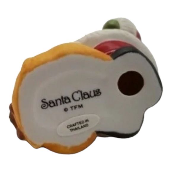 Santa Claus Toy Bag Porcelain Ornament Gold Stringed Home Decor Christmas Tree - Picture 6 of 6